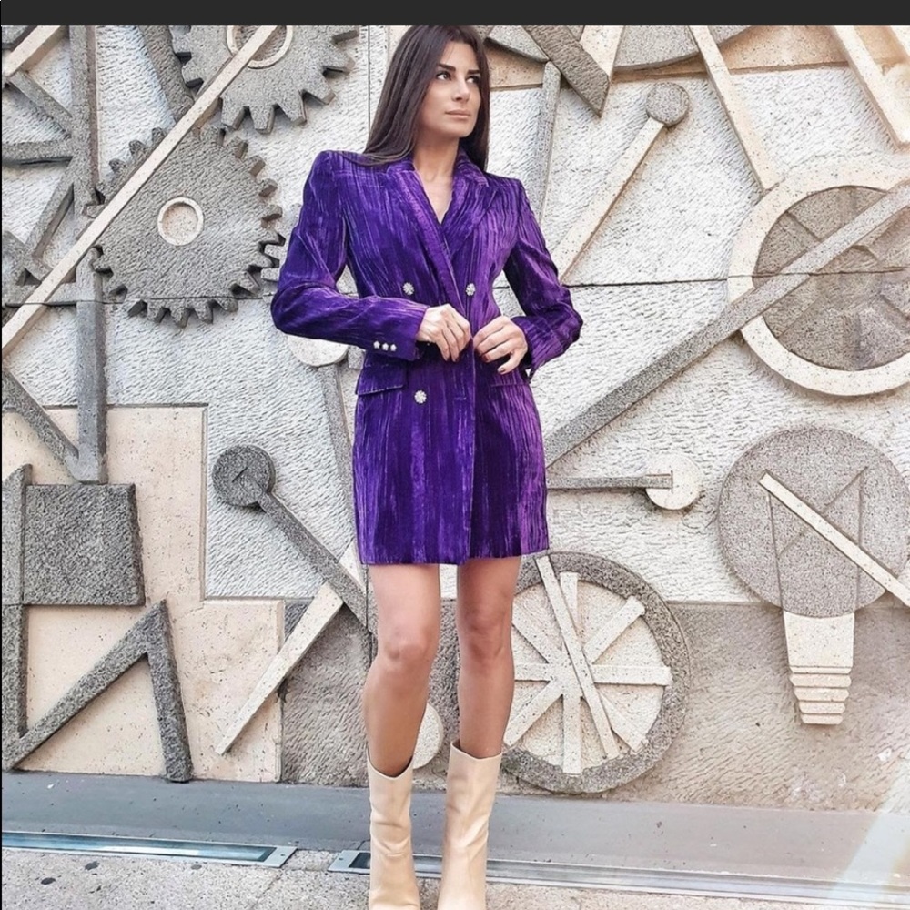 NWOT Zara velvet blazer dress